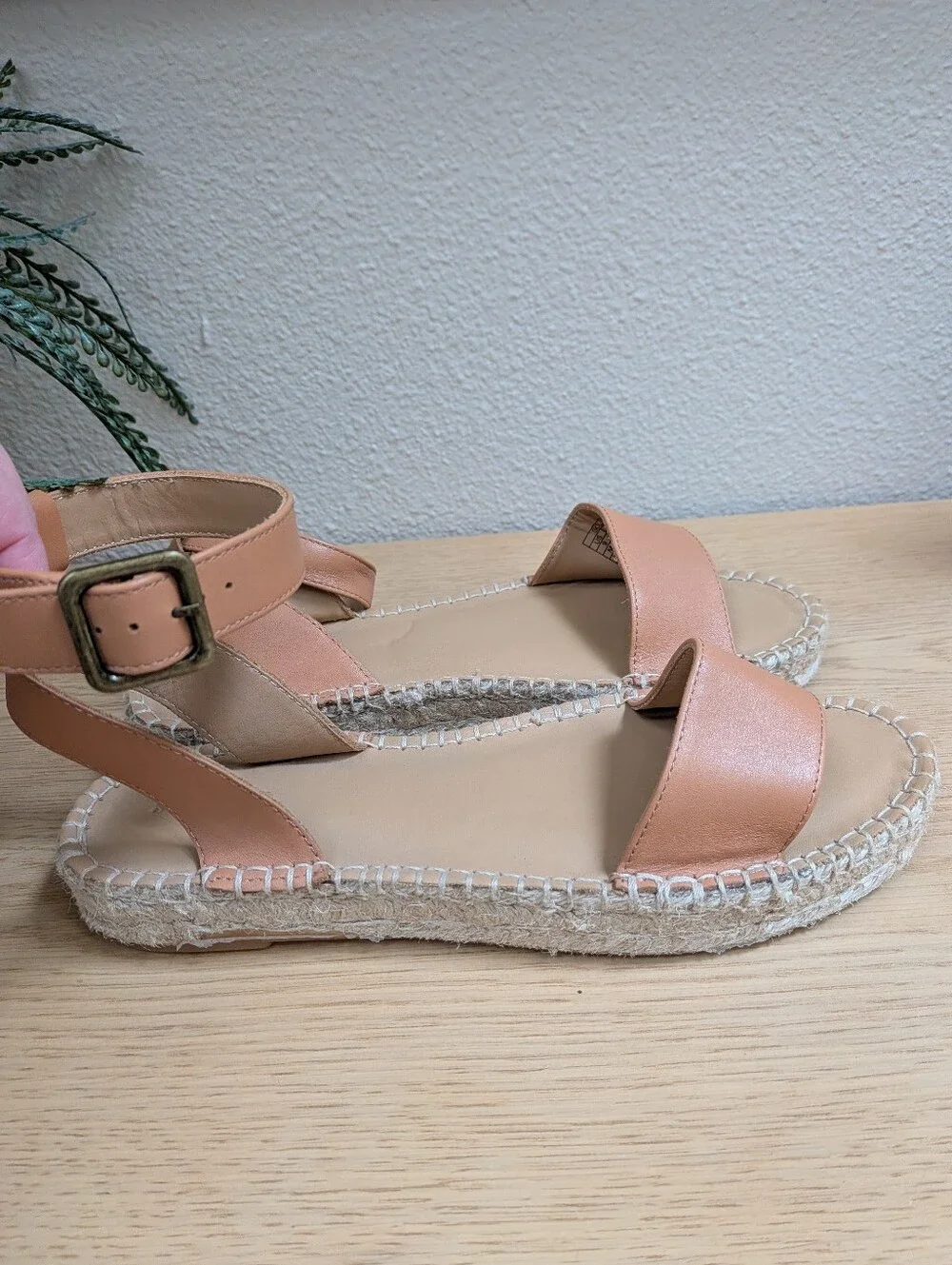 NEW Soludos Cadiz Brown Leather Espadrille Platform Sandals Size 9